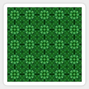 Green Clover Kaleidoscope pattern 1 Sticker